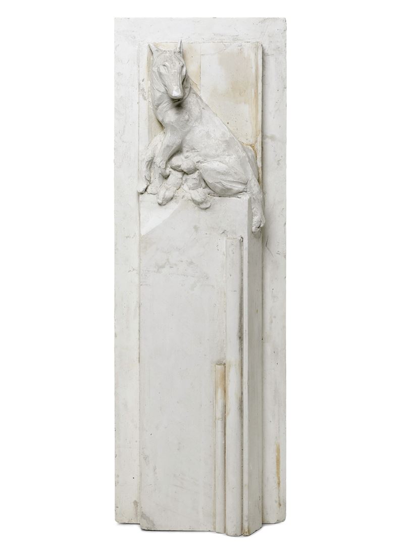 Duilio Cambellotti : La lupa  (1938)  - Gesso - Asta Dimore Italiane - Cambi Casa d'Aste