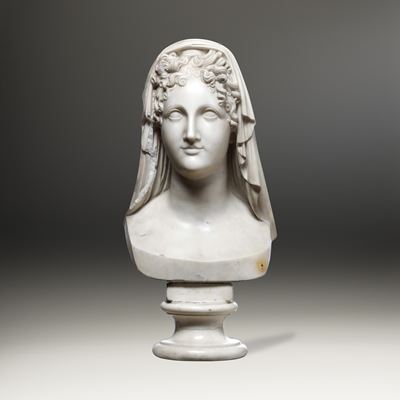 Ritratto Ideale (testa Muliebre Velata). Arte Neoclassica Italiana, Ambito di Lorenzo Bartolini (...
