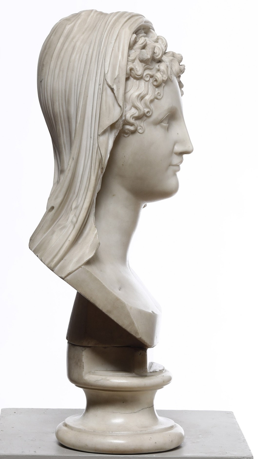 Ritratto Ideale (testa Muliebre Velata). Arte Neoclassica Italiana, Ambito di Lorenzo Bartolini (...