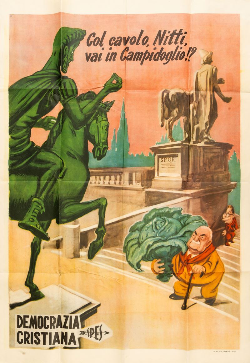 Nino Gregori : Democrazia Cristiana SPES  - Auction POP Culture and Vintage Posters - Cambi Casa d'Aste