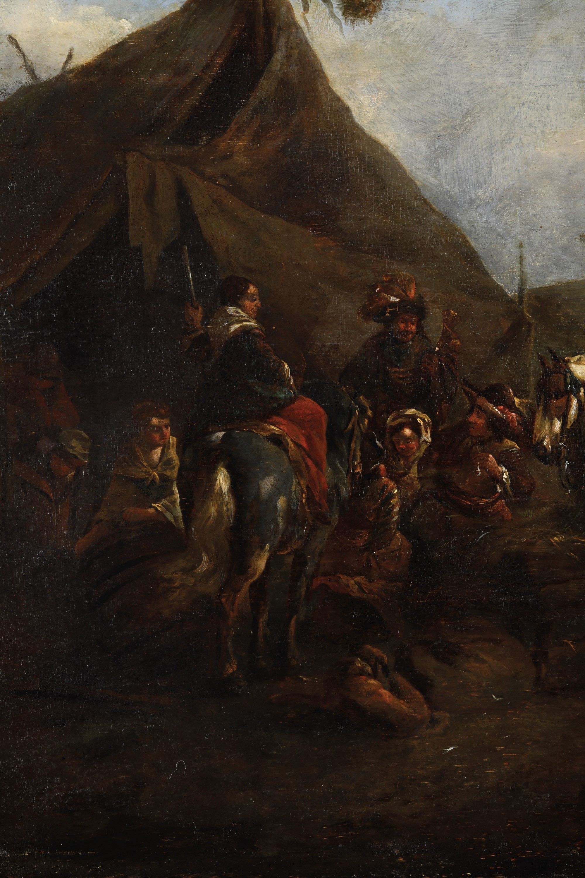 Philips Wouwerman - Accampamento con Soldati e Contadini