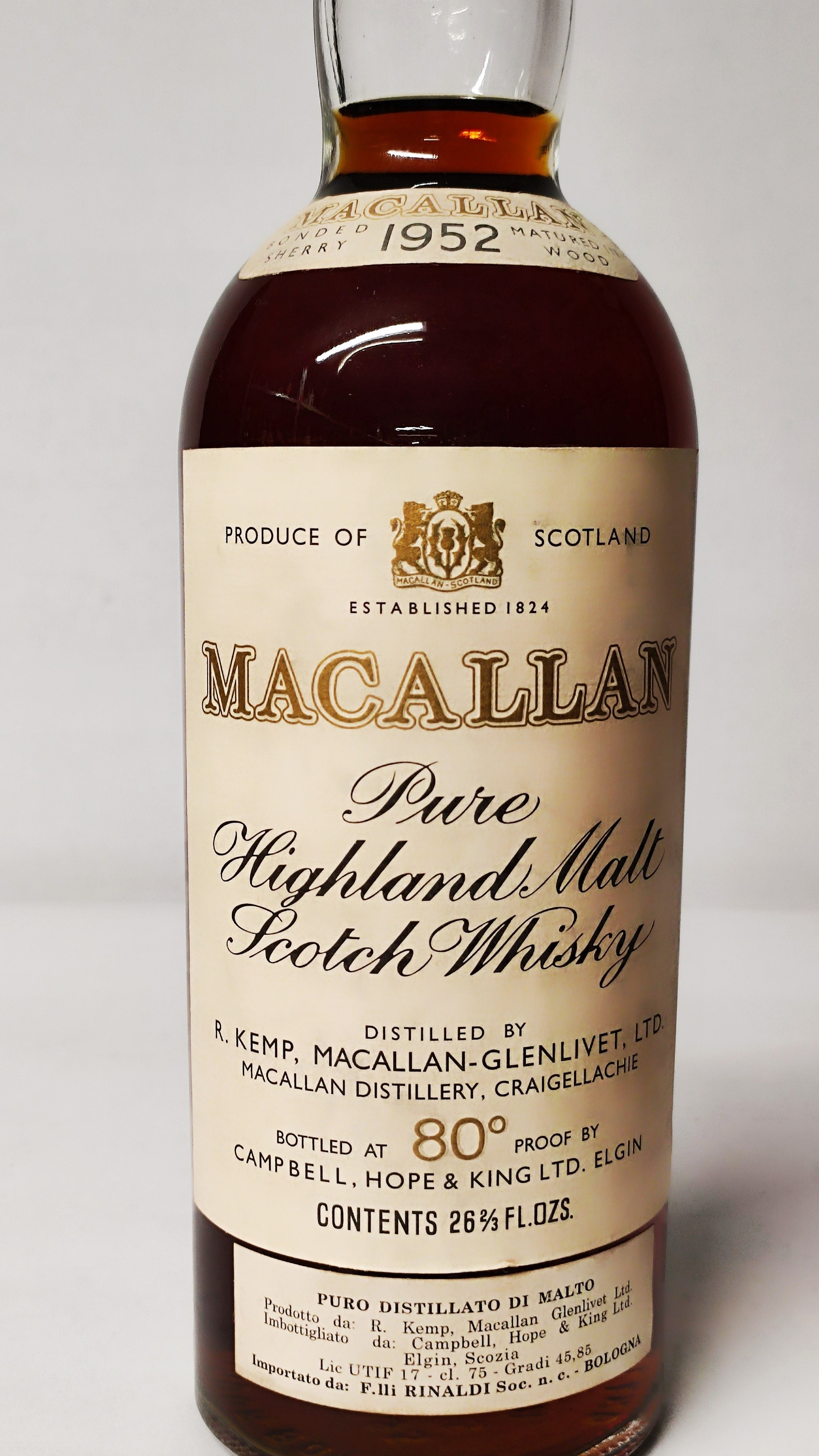 Macallan 1952, Pure Highland Malt Whisky