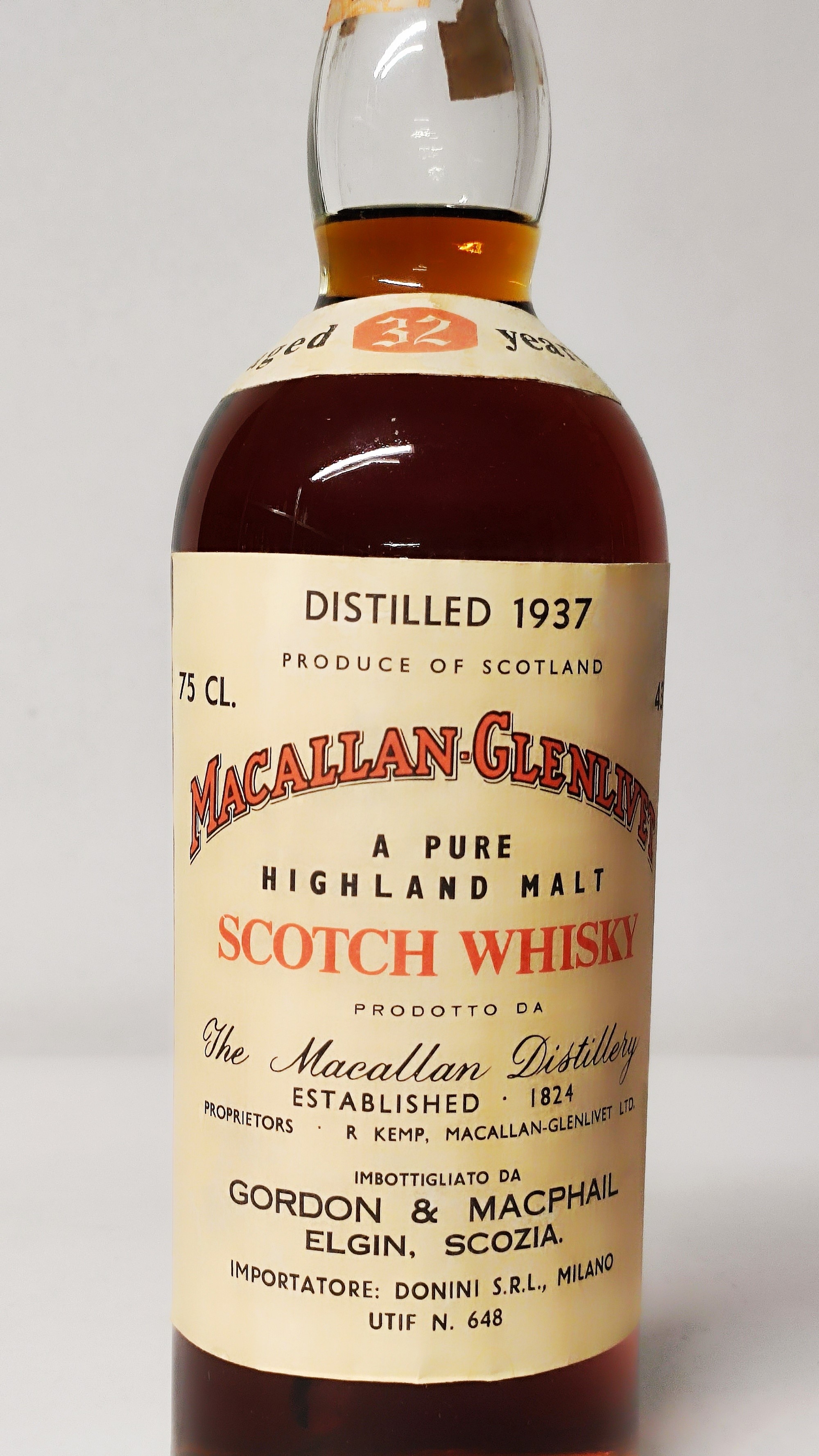Macallan Glenlivet 32 Years 1937, Malt Whisky
