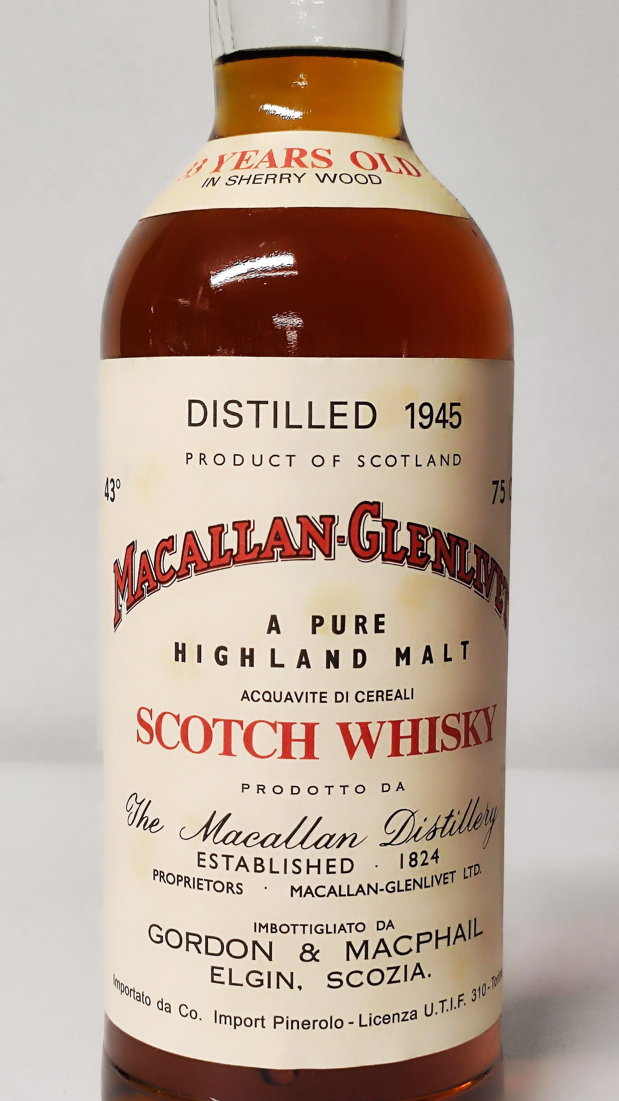 Macallan Glenlivet 33 Y. 1945, Pure Malt Whisky