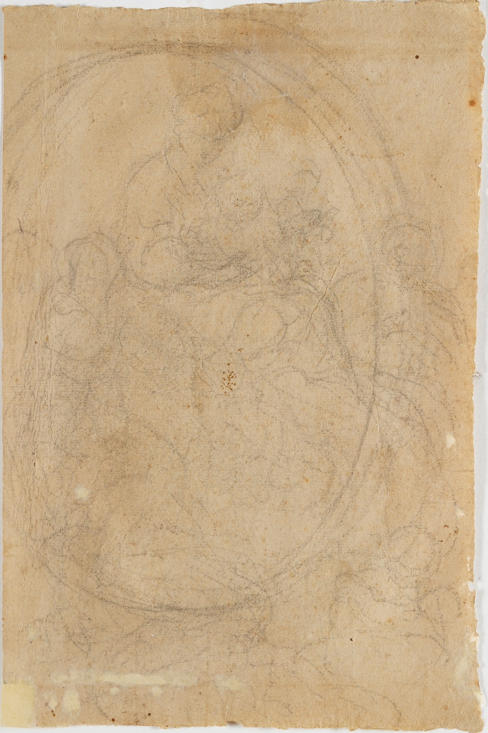 Pietro Ligari - Santo in preghiera, matita nera e bianca su carta