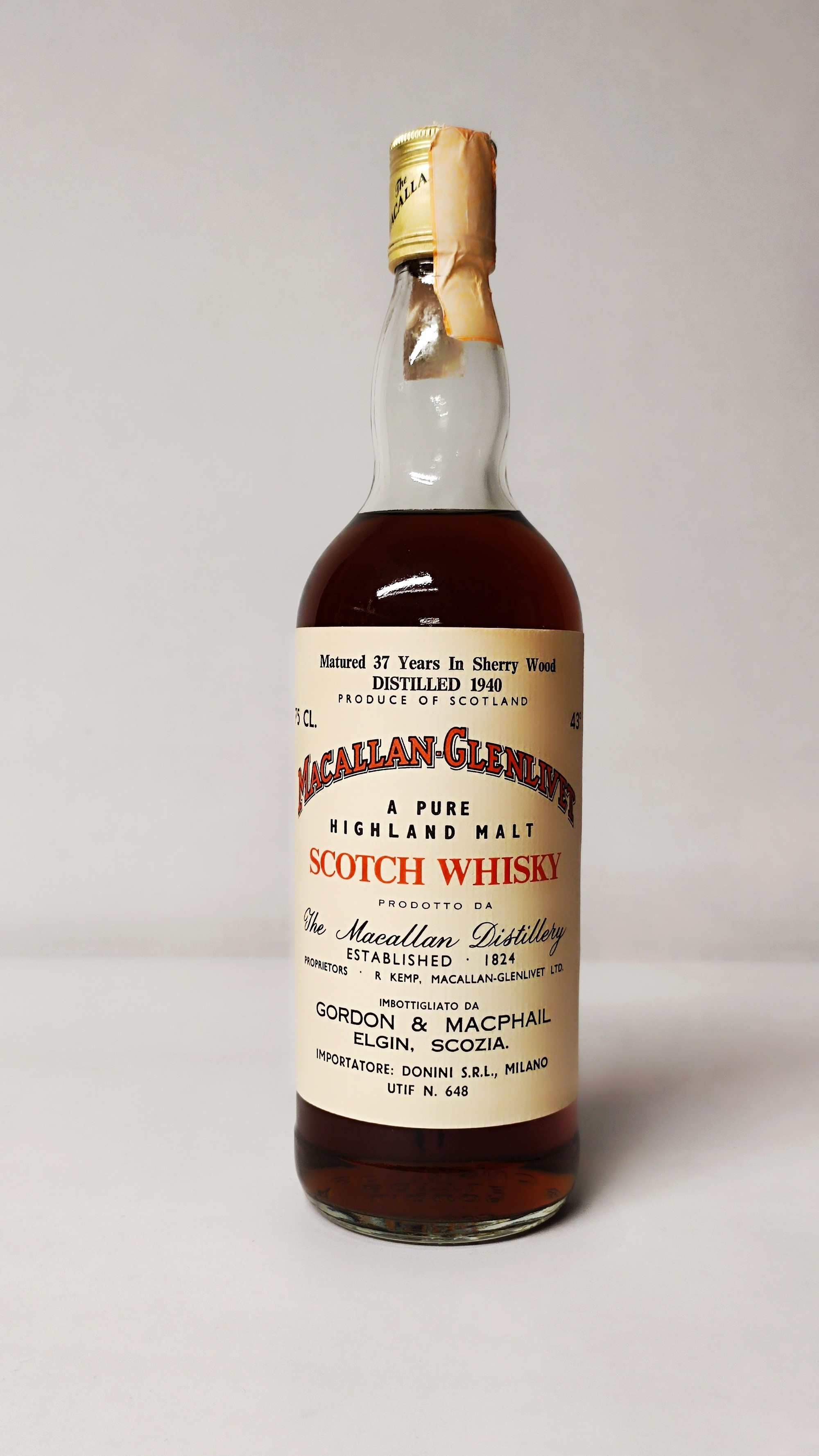 Macallan Glenlivet 37 Y. 1940, Single Malt Whisky