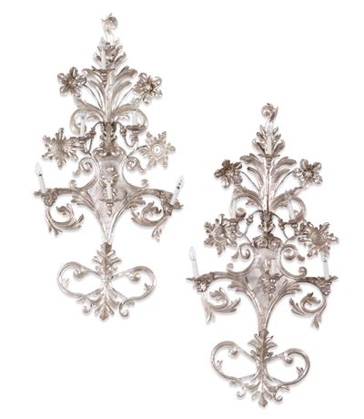 Coppia di Applique in Metallo Argentato
