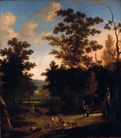 Paesaggio con Uomini e Animali in una Radura