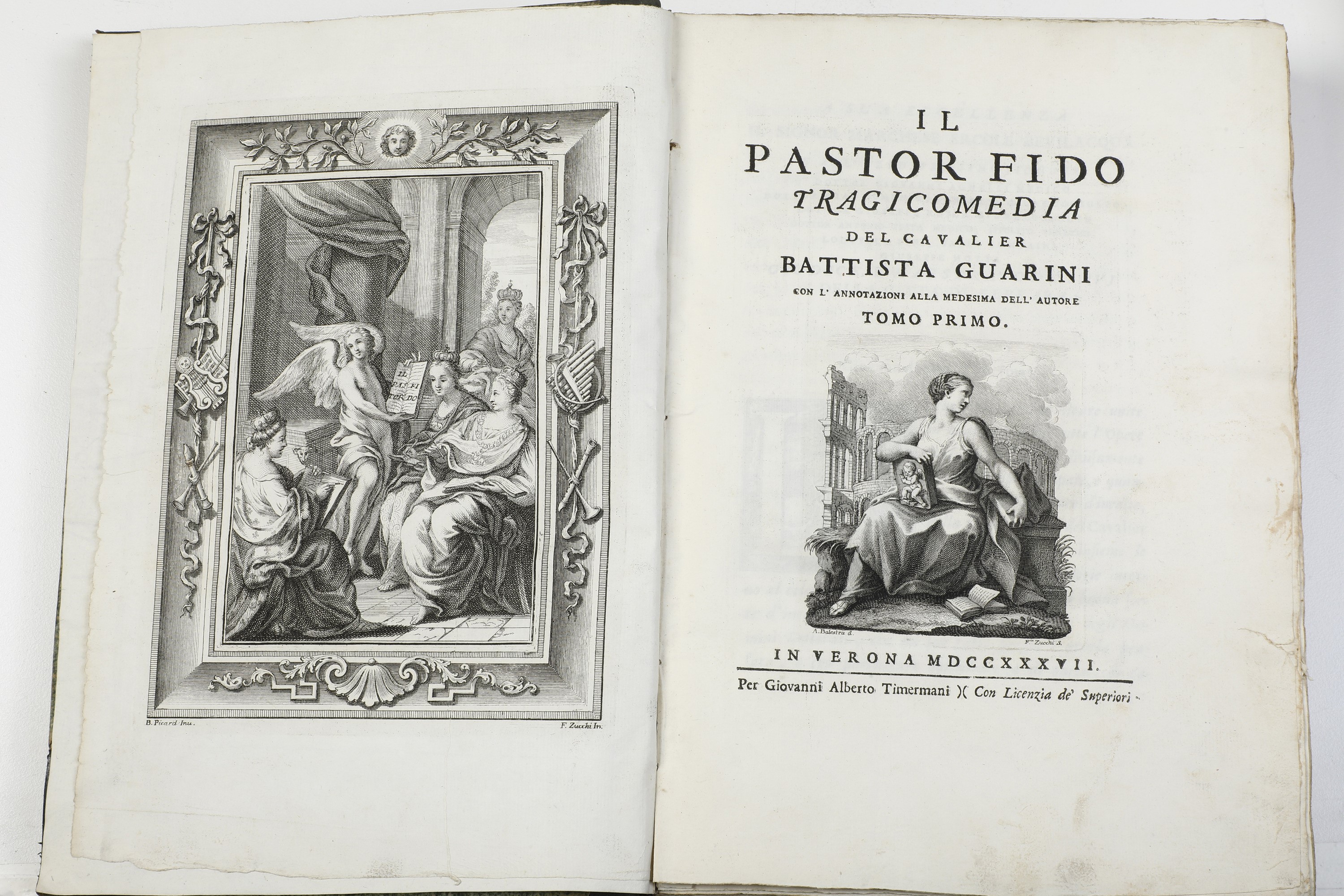 Quattro Opere Diverse del Secolo XVIII Guarini Battista, il Pastor Fido... Verona, T. Mermani, 17...