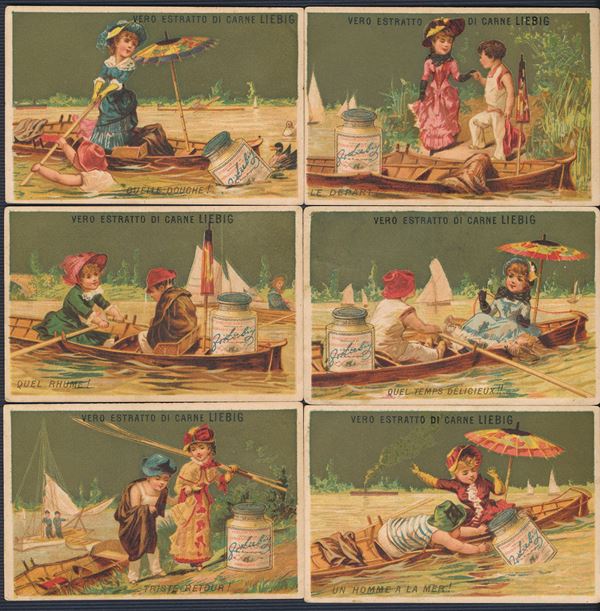1878/83 - Fugurine Liebig - Serie “ Tragitto in barca” (Sang. 100)