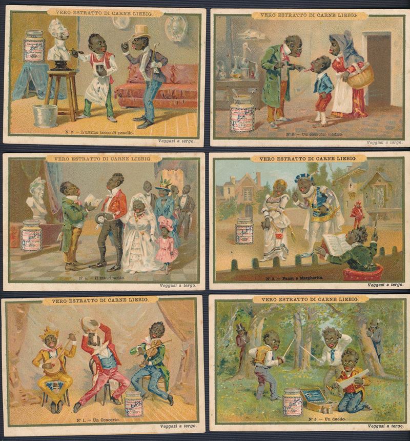 1889 - Figurine Liebig - Serie “Moretti scherzosi” (Sang. 246)  - Asta Storia Postale e Filatelia - Cambi Casa d'Aste