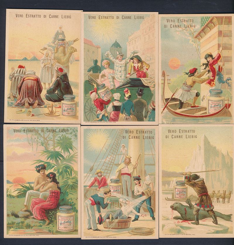 1883/85 - Figurine Liebig - Serie “Scene al sole 1°” (Sang. 158)  - Auction Postal History and Philately - Cambi Casa d'Aste