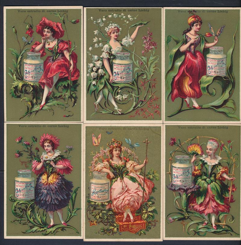 1883/85 - Figurine Liebig - Serie “Fiore donne 1°” (Sang. 133)  - Asta Storia Postale e Filatelia - Cambi Casa d'Aste