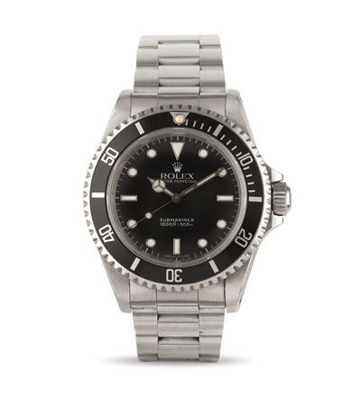 Oyster Perpetual Submariner Ref 14060 in Acciaio, Quadrante Nero Indici Bicchierini, Bracciale Oy...