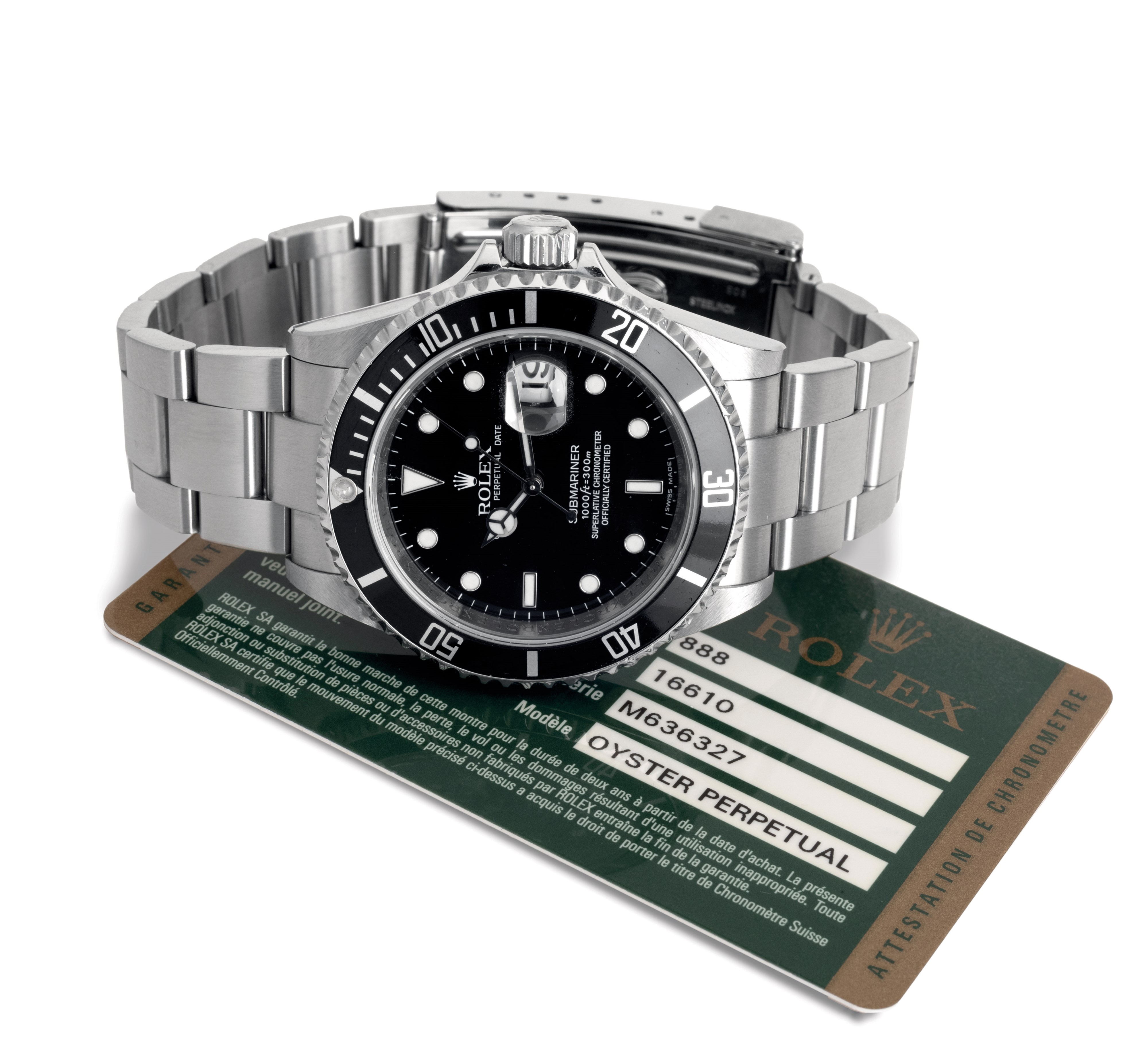 Rolex - Submariner Ref 16610, Quadrante Nero Indici Bicchierini, Bracciale Oyster, Accompagnato d...