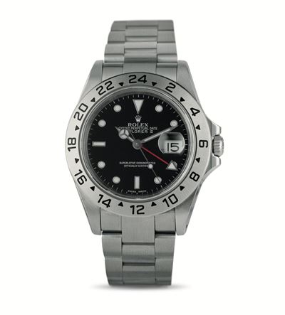 Sportivo e Ricercato Explorer II Ref 16570 in Acciaio, Quadrante Nero Bicchierini