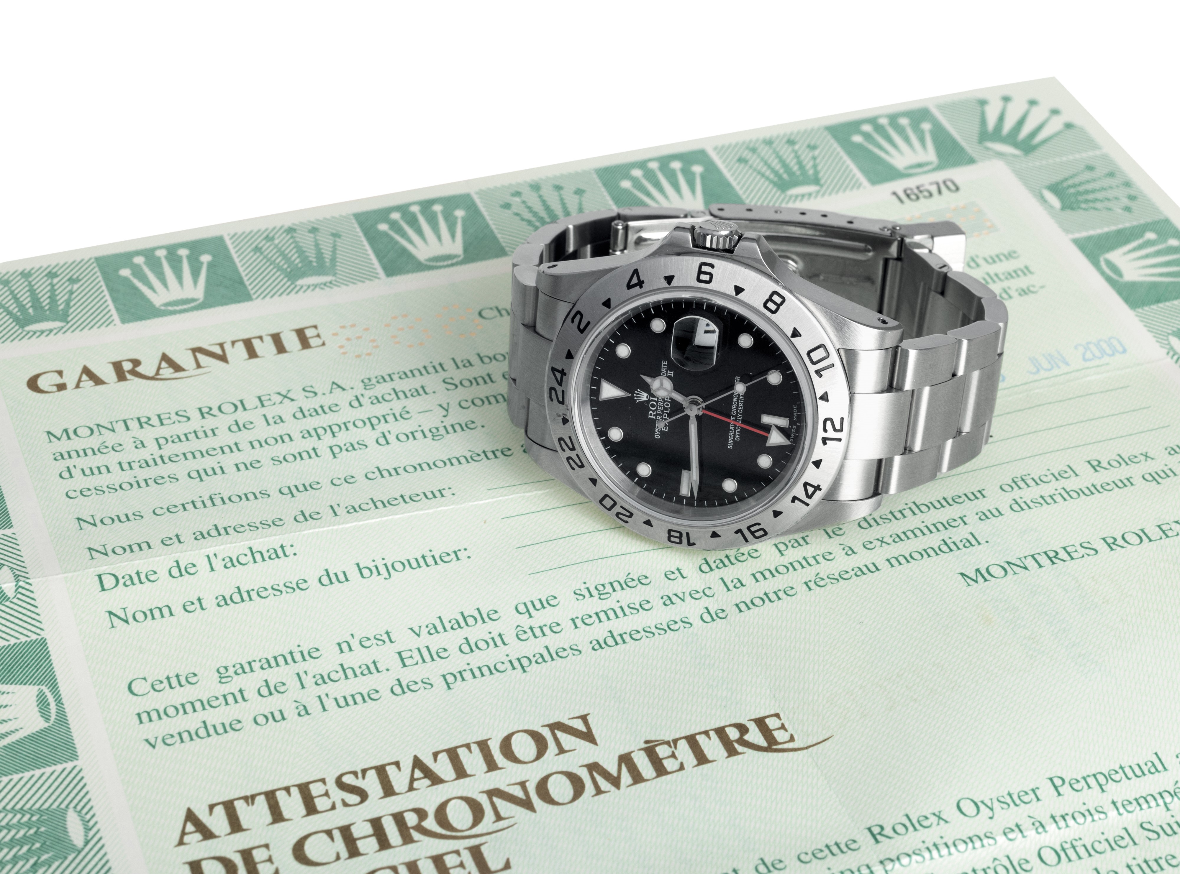 Rolex - Sportivo e Ricercato Explorer II Ref 16570 in Acciaio, Quadrante Nero Bicchierini
