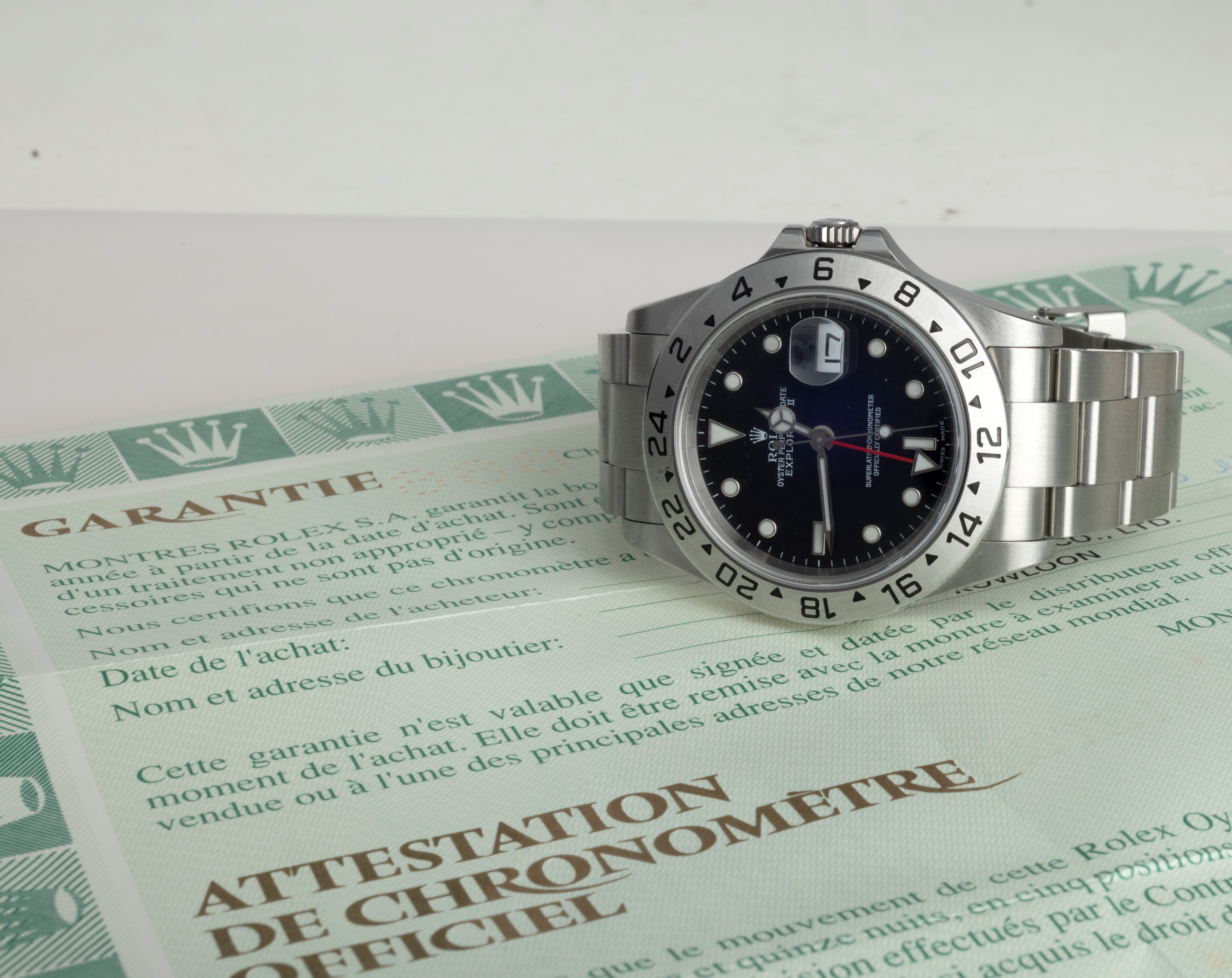 Rolex - Sportivo e Ricercato Explorer II Ref 16570 in Acciaio, Quadrante Nero Bicchierini
