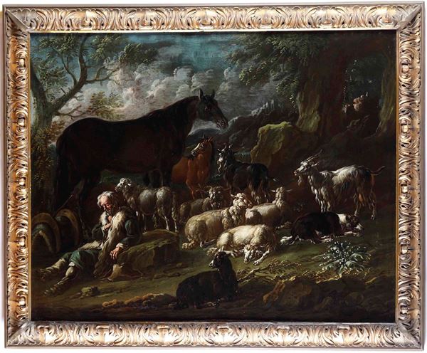 Paesaggio con pastori e armenti