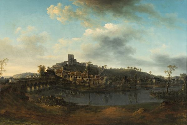 Scuola francese della fine del XVIII secolo Paesaggi con vedute di città
