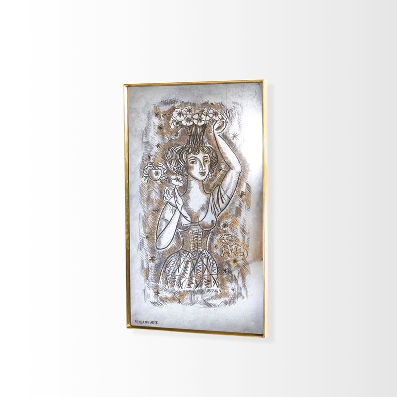 Fontana Arte : Specchio decorato.  - Auction Design - Cambi Casa d'Aste