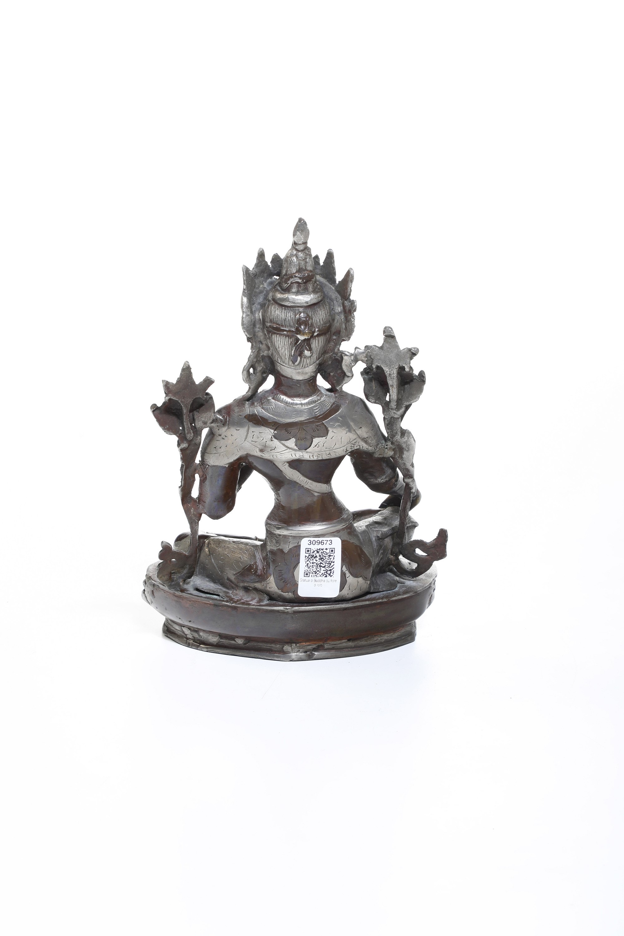 Buddha su Fiore di Loto in Bronzo
