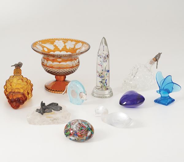 Lotto oggetti in vetro