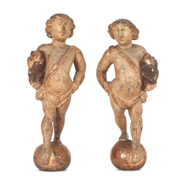 Coppia di putti. XVII-XVIII secolo