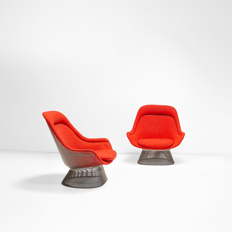 Warren Platner : Due poltrone mod. Easy Chair.  - Asta Fine Design - Cambi Casa d'Aste