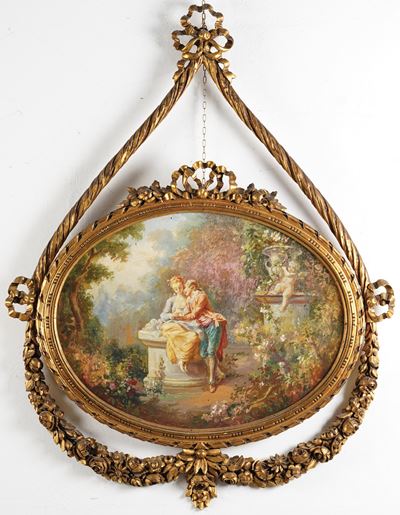 Pittore del XIX Secolo Scena Galante