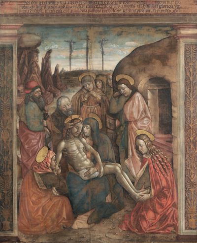 Deposizione, tempera su tela