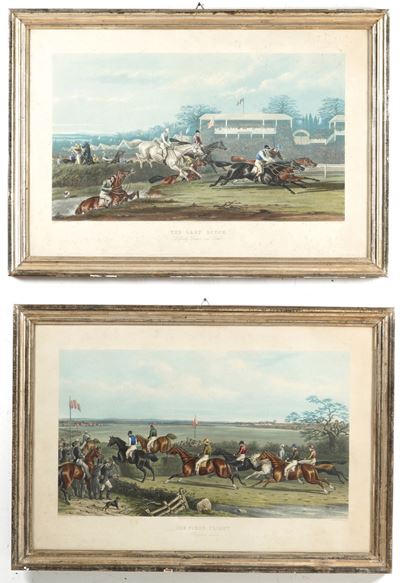 Due Stampe Raffiguranti Corsa dei Cavallilondra, J. MC Quenn, 1871