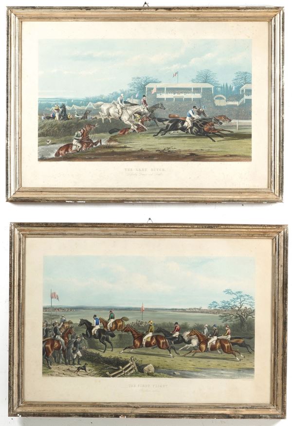 Due stampe raffiguranti corsa dei cavalli Londra, J. Mc Quenn, 1871