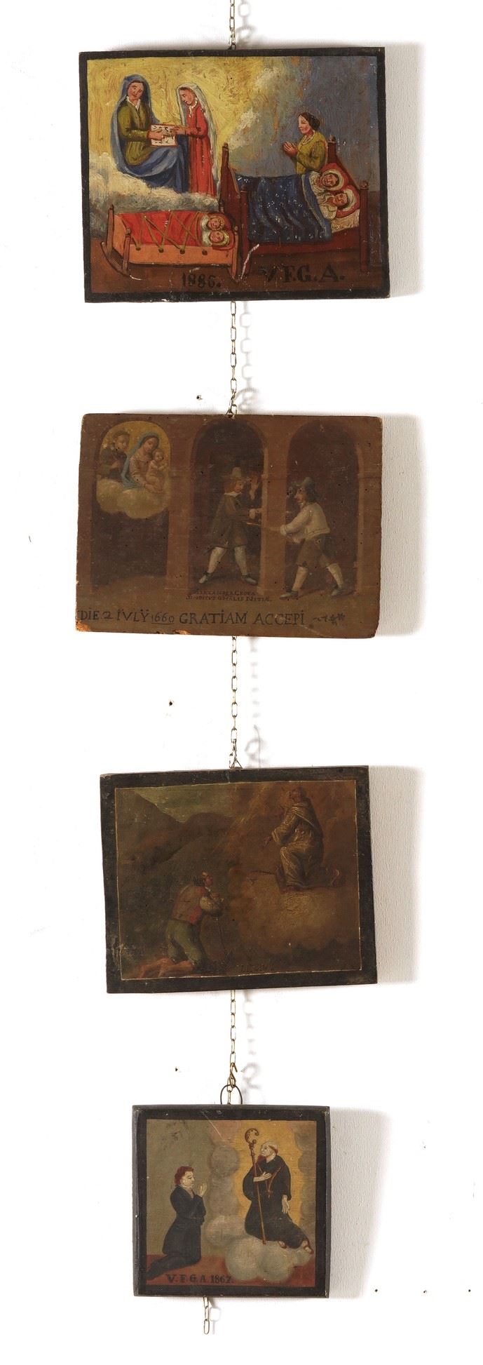 Lotto di quattro ex voto  - Auction Fabio Fazio, furniture and memories of a country house - Cambi Casa d'Aste