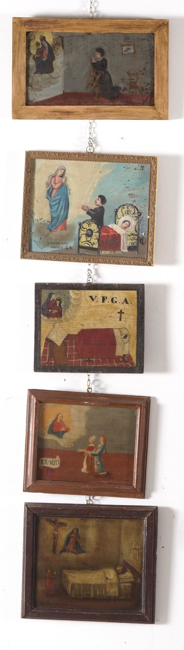 Lotto di cinque ex voto  - Asta Fabio Fazio, arredi e ricordi di una casa di campagna - Cambi Casa d'Aste