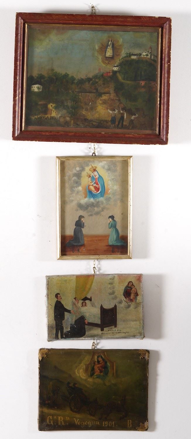 Lotto di quattro ex voto  - Asta Fabio Fazio, arredi e ricordi di una casa di campagna - Cambi Casa d'Aste