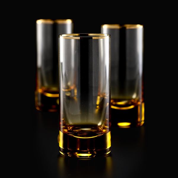 Sei tumbler Repubblica Ceca, Manifattura Moser, ultimo terzo del XX secolo Design di O. Lupa, 1968 