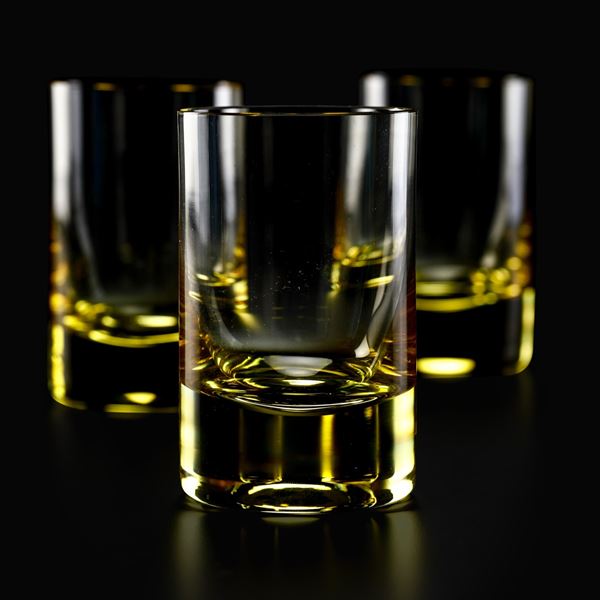 Sei tumbler Repubblica Ceca, Manifattura Moser, ultimo terzo del XX secolo Design di O. Lupa, 1968 