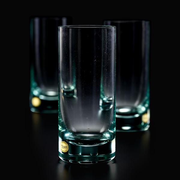 Sei tumbler Repubblica Ceca, Manifattura Moser, ultimo terzo del XX secolo Design di O. Lupa, 1968 