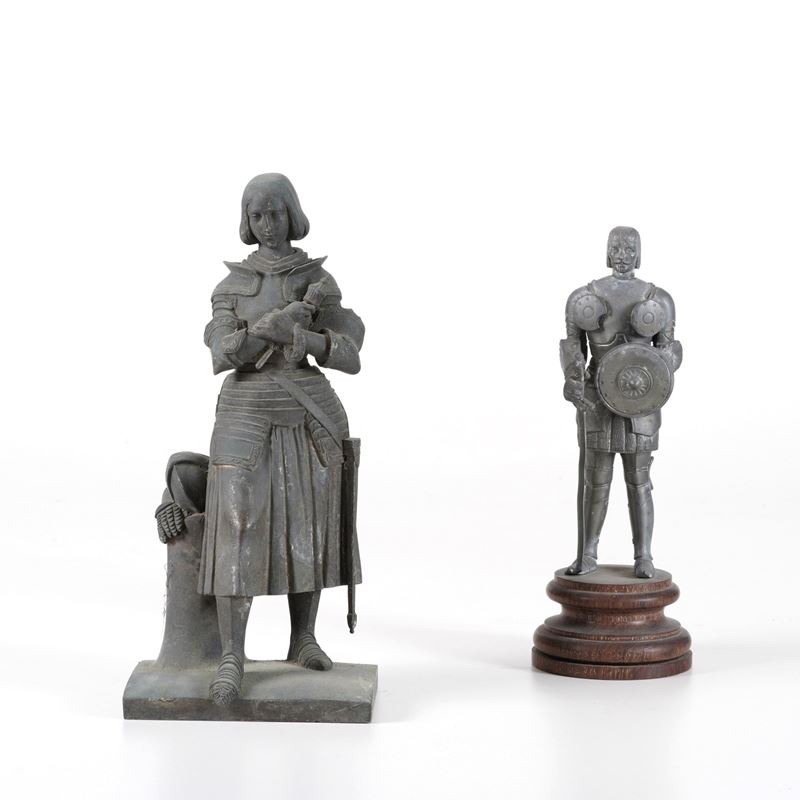 Maria d'Orléans e un soldato in armatura. Fonditore del XIX-XX secolo  - Auction Antiquariato - Cambi Casa d'Aste