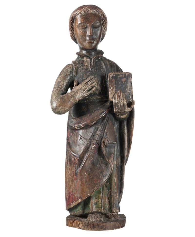 Santo con libro. Scultore ligure del XV-XVI secolo  - Asta Antiquariato - Cambi Casa d'Aste