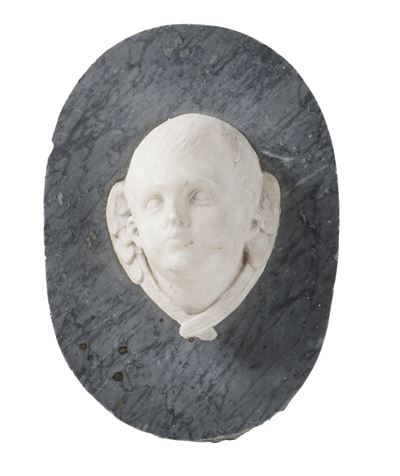 Rilievo in Marmo con Testa di Angioletto