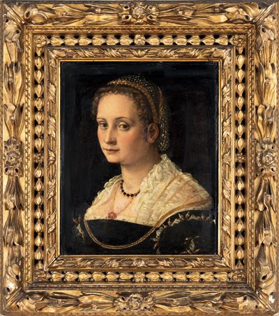 Scuola veneta del XVI secolo, Ritratto femminile, olio su tavola