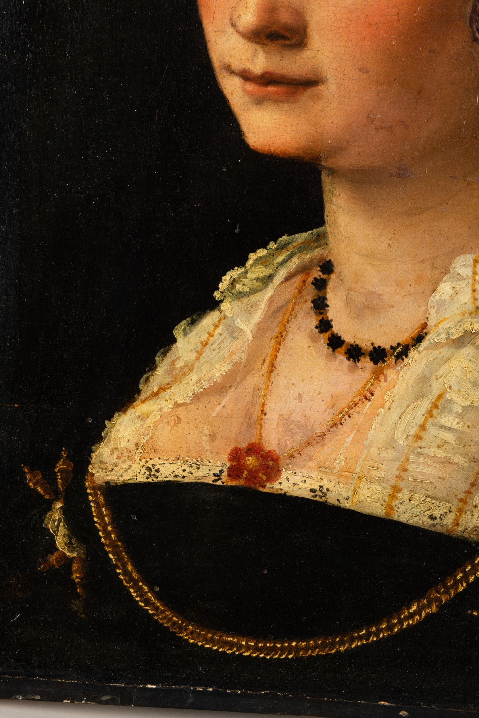 Scuola veneta del XVI secolo, Ritratto femminile, olio su tavola