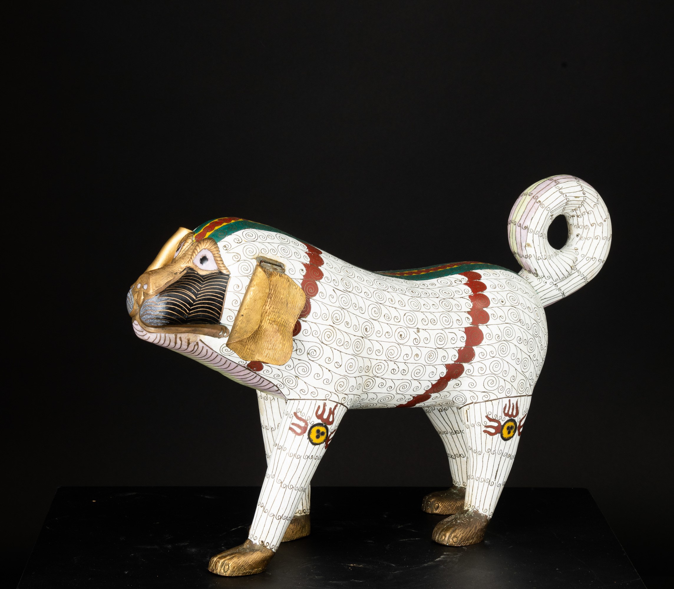Figura di Elefante a Smalti Policromi Cloisonné, Cina, Dinastia Qing, XIX Secolo