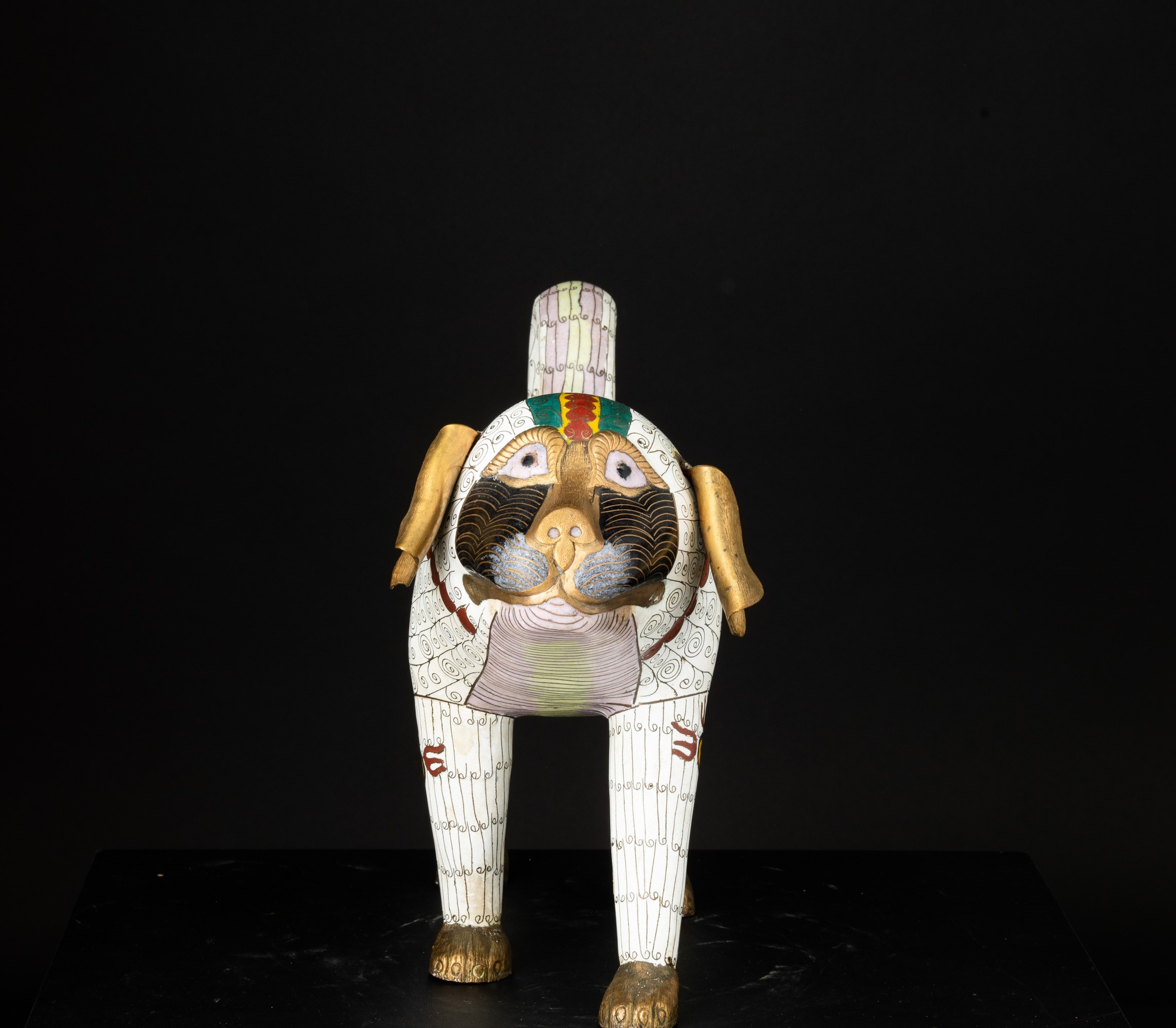 Figura di Elefante a Smalti Policromi Cloisonné, Cina, Dinastia Qing, XIX Secolo