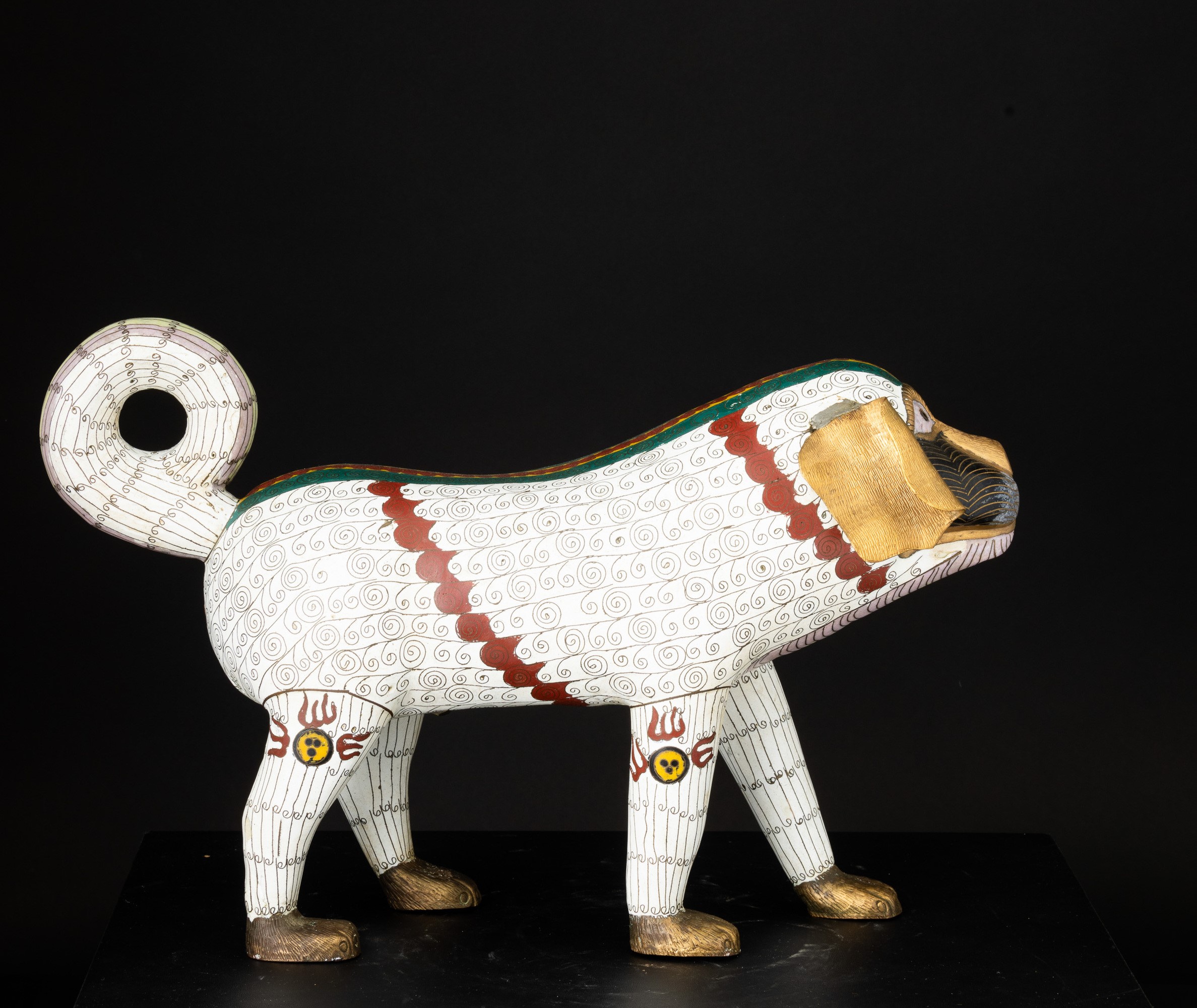 Figura di Elefante a Smalti Policromi Cloisonné, Cina, Dinastia Qing, XIX Secolo