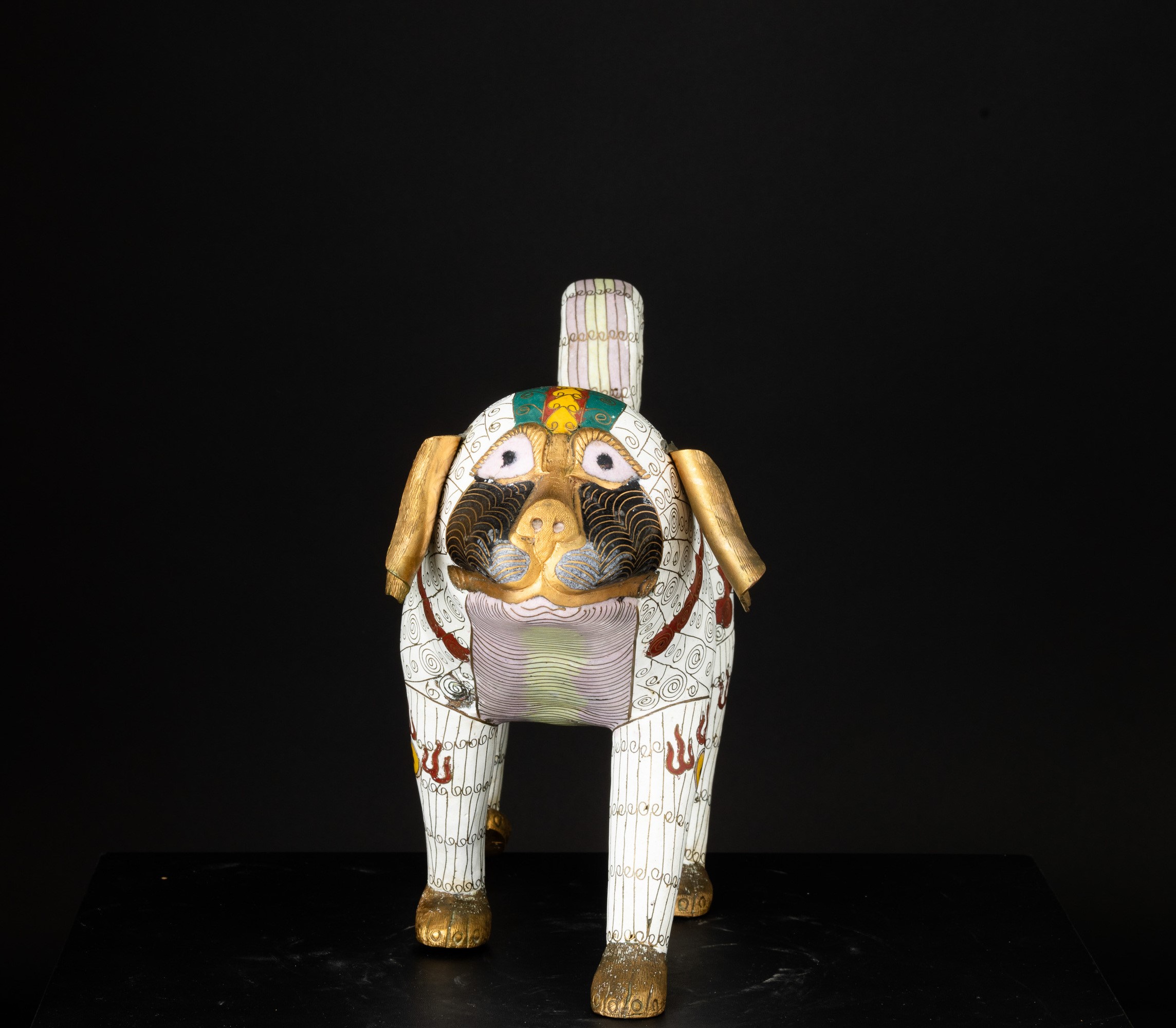 Figura di Elefante a Smalti Policromi Cloisonné, Cina, Dinastia Qing, XIX Secolo
