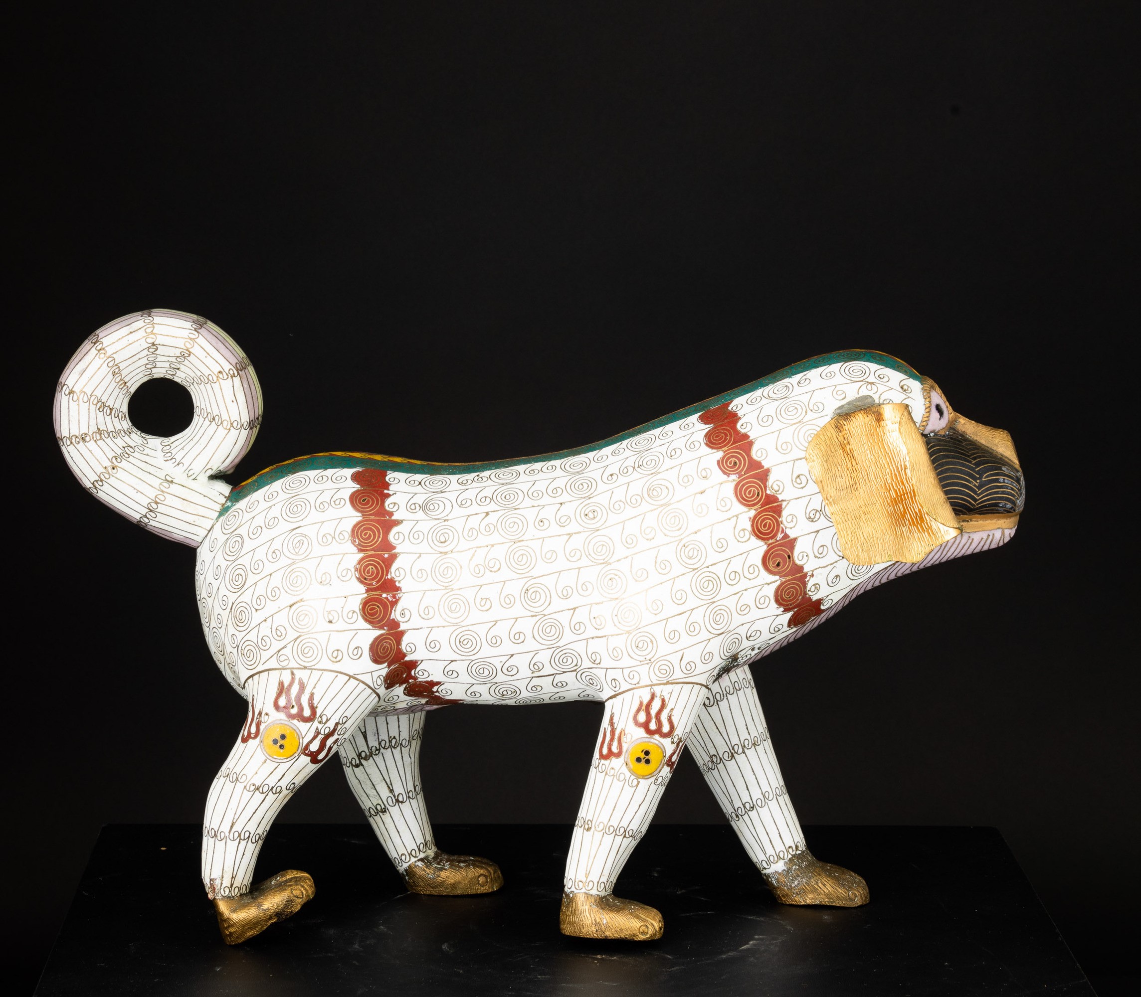 Figura di Elefante a Smalti Policromi Cloisonné, Cina, Dinastia Qing, XIX Secolo