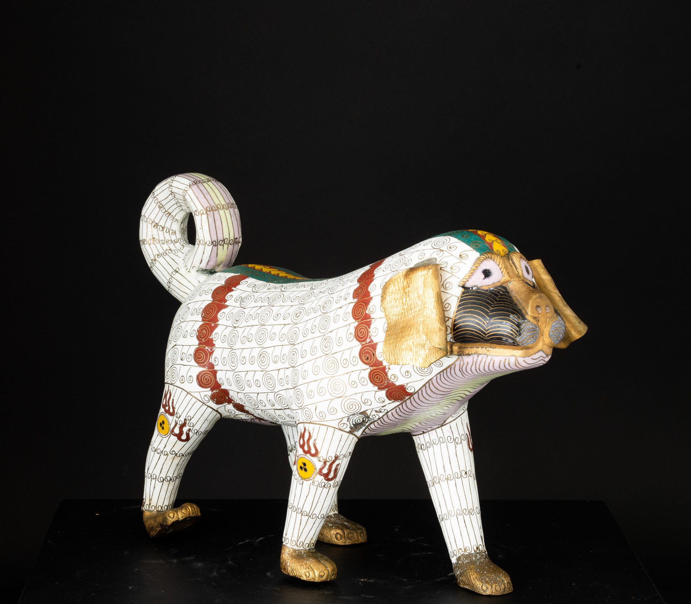 Figura di Elefante a Smalti Policromi Cloisonné, Cina, Dinastia Qing, XIX Secolo